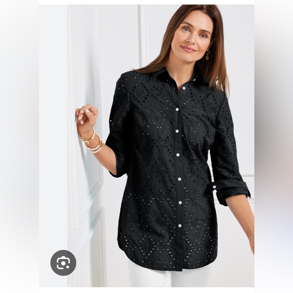Eyelet Boyfriend Shirt | Talbots M